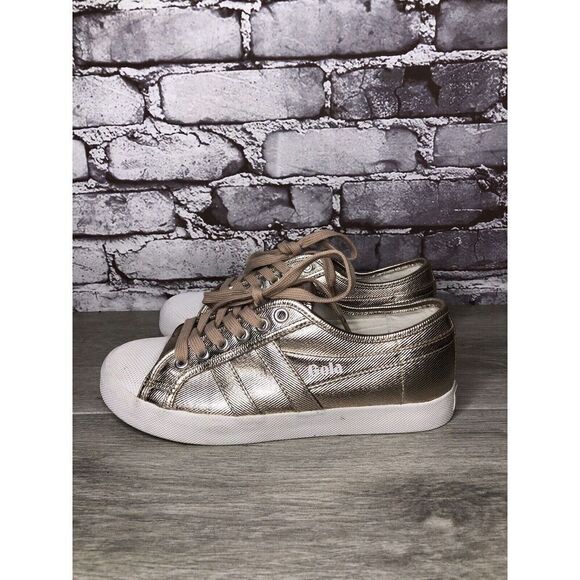 Gola Coaster CLA029 Metallic Rose Gold Textile Casual Lace Sneakers Women 37EU/6 - Picture 1 of 16